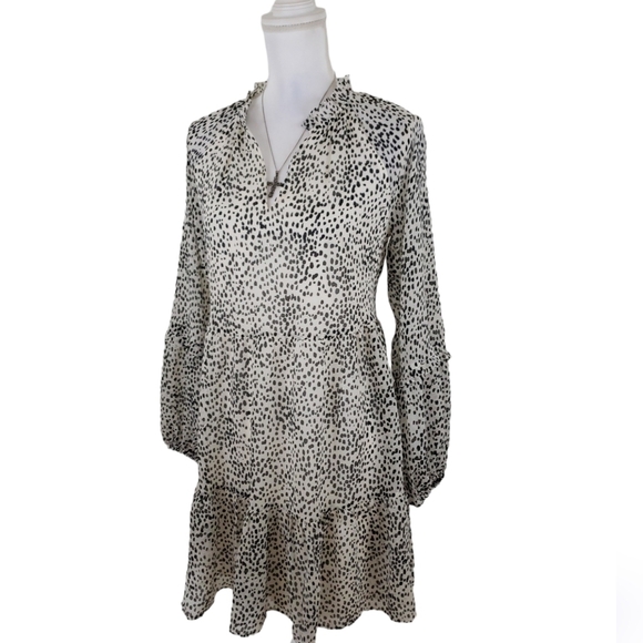 Express Animal Print Mini Dress Ivory/Black Lined Size S NWT. - Picture 1 of 12
